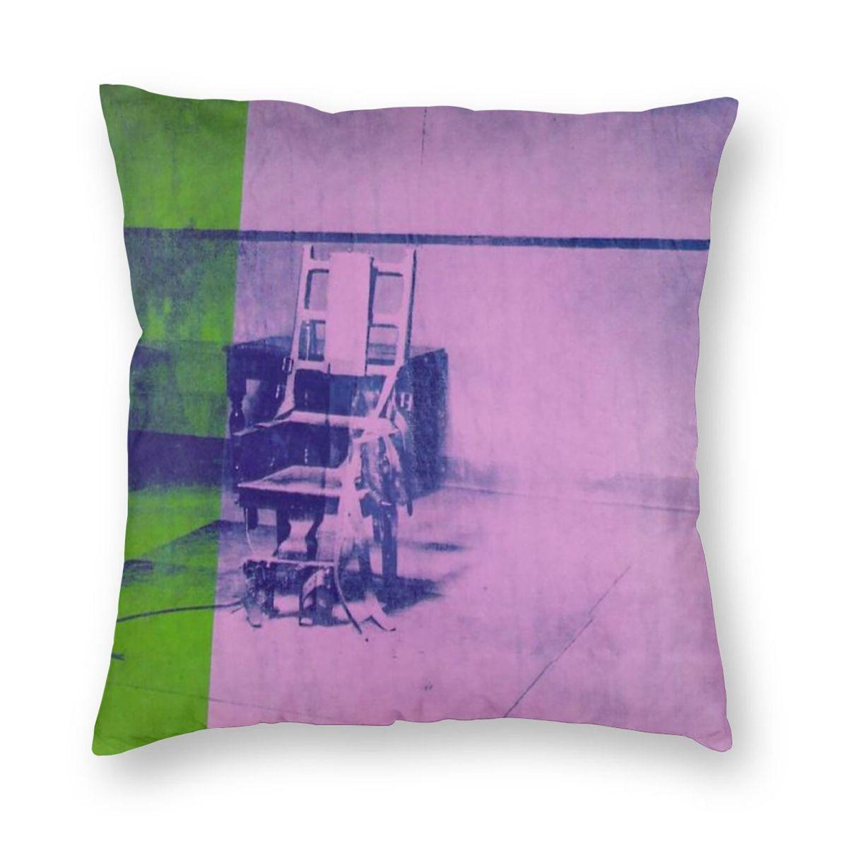 

Andy Warhol Big Electric Chair Square Pillowcase Polyester Linen Velvet Printed Decor Throw Pillow Case Home Cushion Cover 45x45 12x12Inch