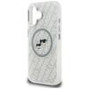 Karl Lagerfeld IML Glitter Karl & Choupette Heads Logo MagSafe Case for iPhone 16 Gray