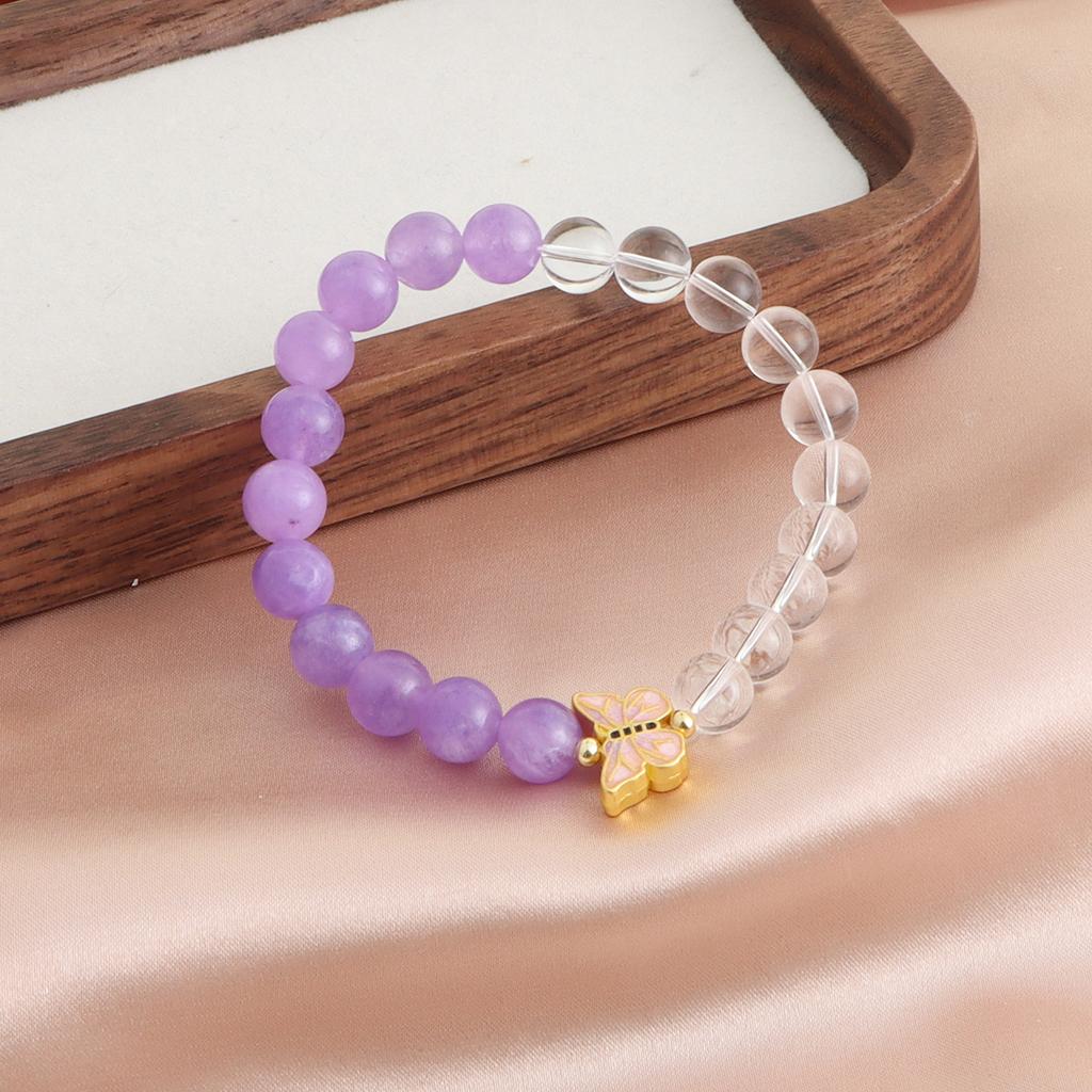 Natural amethyst bracelet, chalcedony lychee frozen flower Fengjiu bracelet, girlfriend jewelry, versatile national style