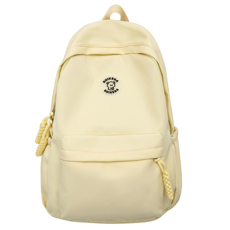 Student School Bag Women's Large Capacity Backpack Solid Color Backpack