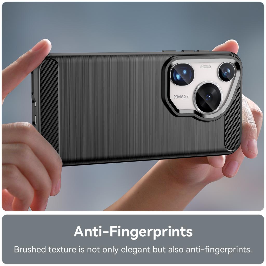 For Huawei Pura 70 Ultra Case Carbon Fiber Texture Soft TPU Slim Phone Cover