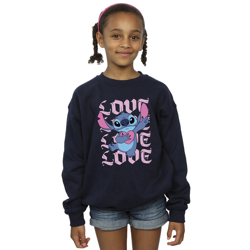 Lilo & Stitch Girls Valentine Love Sweatshirt