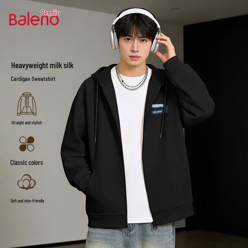 Baleno Herren BNL Segelboot Grafik Reißverschluss Kapuzenpullover