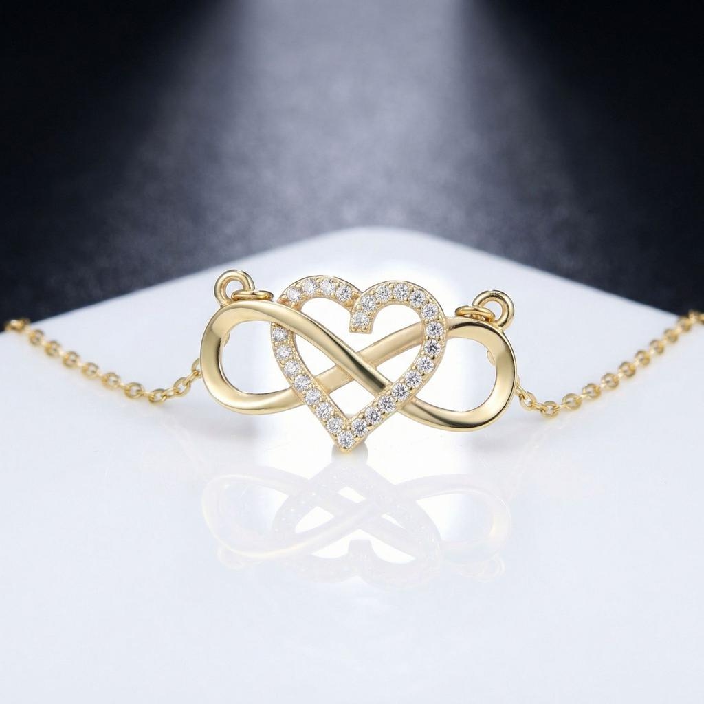 Popular Jewelry, Love 8-character Synthetic Zircon Necklace, Heart-shaped Pendant, Neck Chain, Niche High-end Necklace, Wholesale.