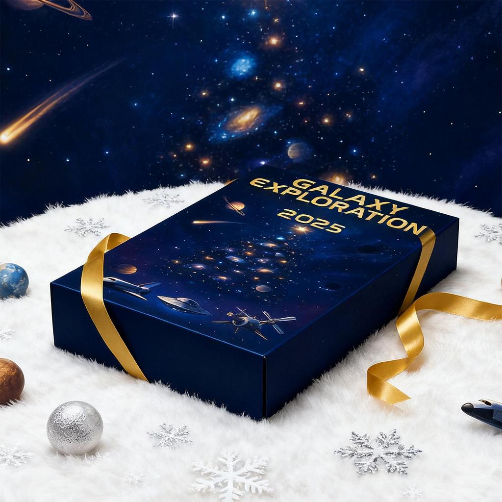 2026 Galaxy Exploration Advent Calendar 2D Flat Acrylic Space Advent Toy 24 Day Christmas Countdown Calendar For Kid Teen Studen
