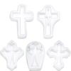 5pcs Silicone Cross Shape Silicone Mould White Cross Shape Silicone Silicone Molds Set  DIY Pendant