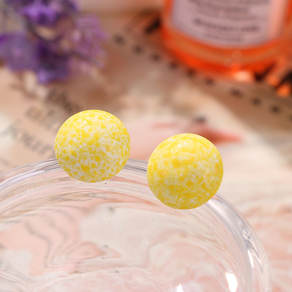 Retro einfache Bonbonfarbe Harz Ohrringe Farbpunkt Ohrstecker Reine Farbe Ohrringe Modetrend Ohrringe