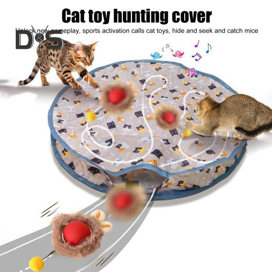 Διαδραστικά Παιχνίδια Γάτας για Γάτες Εσωτερικού Χώρου Μπάλα Γρήγορης Κύλισης Παιχνίδι Κρυφτού Παιχνίδια Μπάλες Γάτας με Πατάκι Παιχνιδιού 28 Ιντσών Διασκέδαση Γάτας Εσωτερικού Χώρου