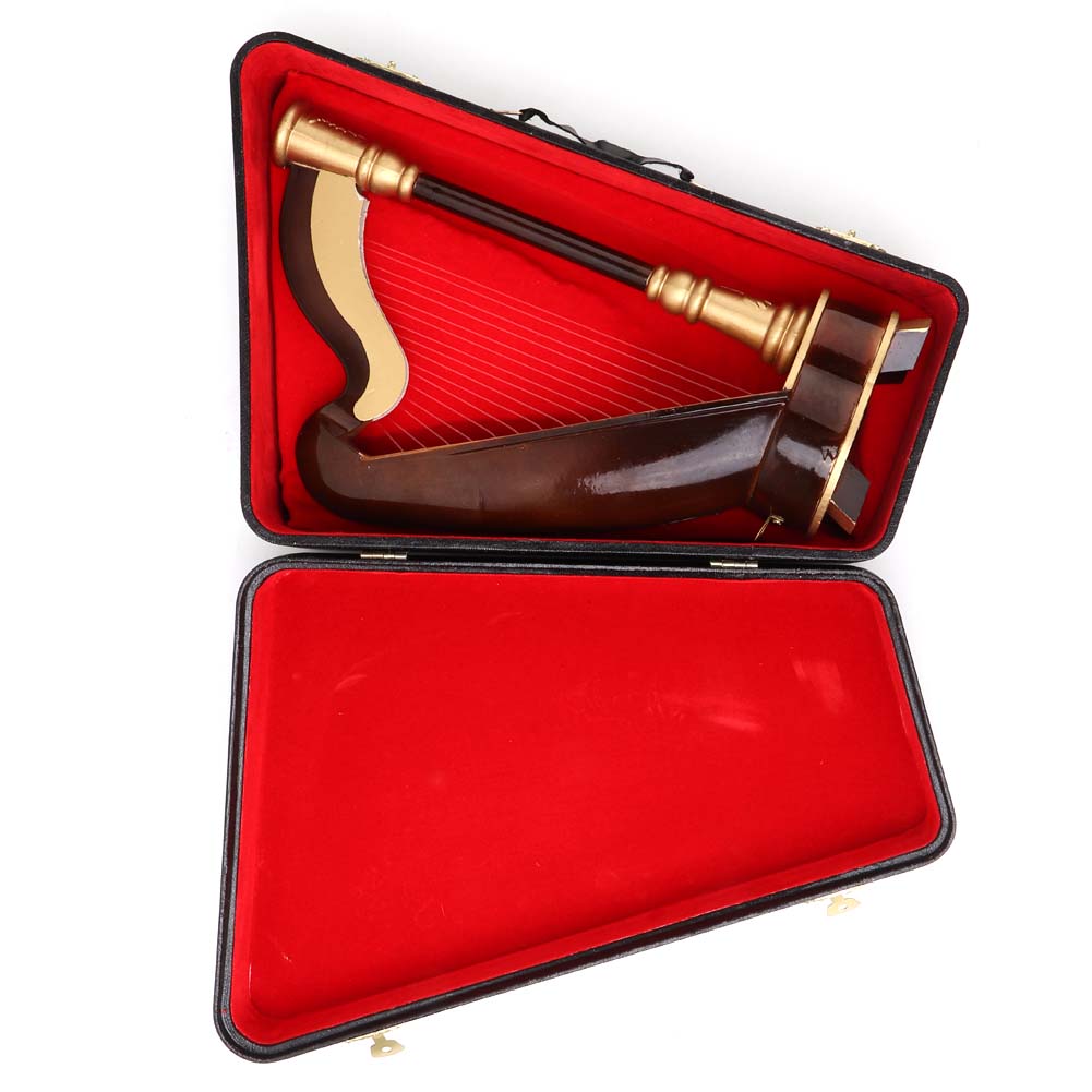 25cm Miniature Wooden Harp Model Musical Instrument Model Musical Gifts Home Decor Ornaments