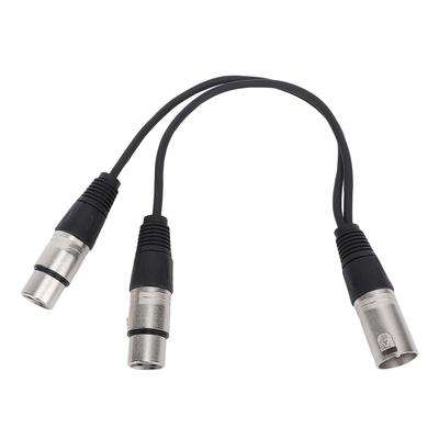 XLR Splitterkabel 3-polig XLR Stecker auf Dual XLR Buchse Patch Symmetrisches Mikrofonkabel Adapter 0,3m