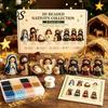 Festive Home Decoration Supplies 3D Nativity Bead Craft Kit for Christmas Decoration, DIY Beaded Family Parent Child Activity Scene Figurine