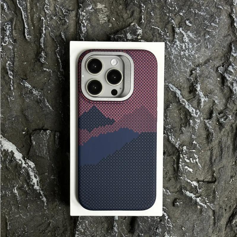 Shanchuan Galaxy Odpowiedni dla Apple 16 Włókno Węglowe Kevlar Magnetycznie Absorbowane IPhone 15 Uchwyt na Obiektyw Odporny na Upadki Etui na Telefon Komórkowy