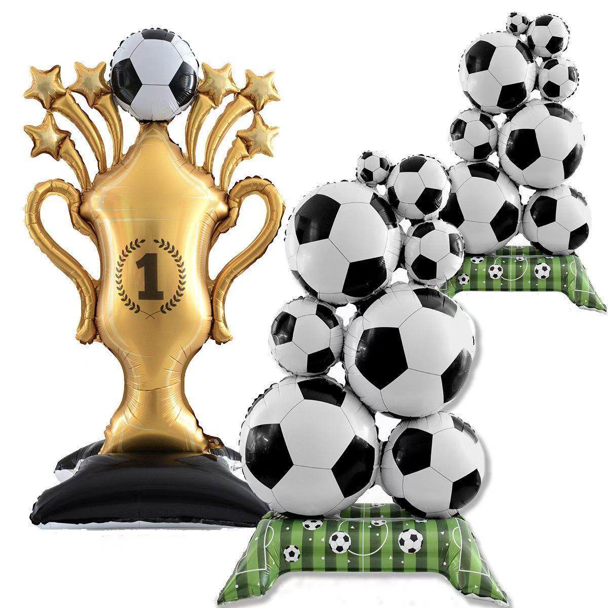 

Large Stand-Up World Cup Football Aluminum Foil Balloon - Party Decoration Medium Football Stack Single Price