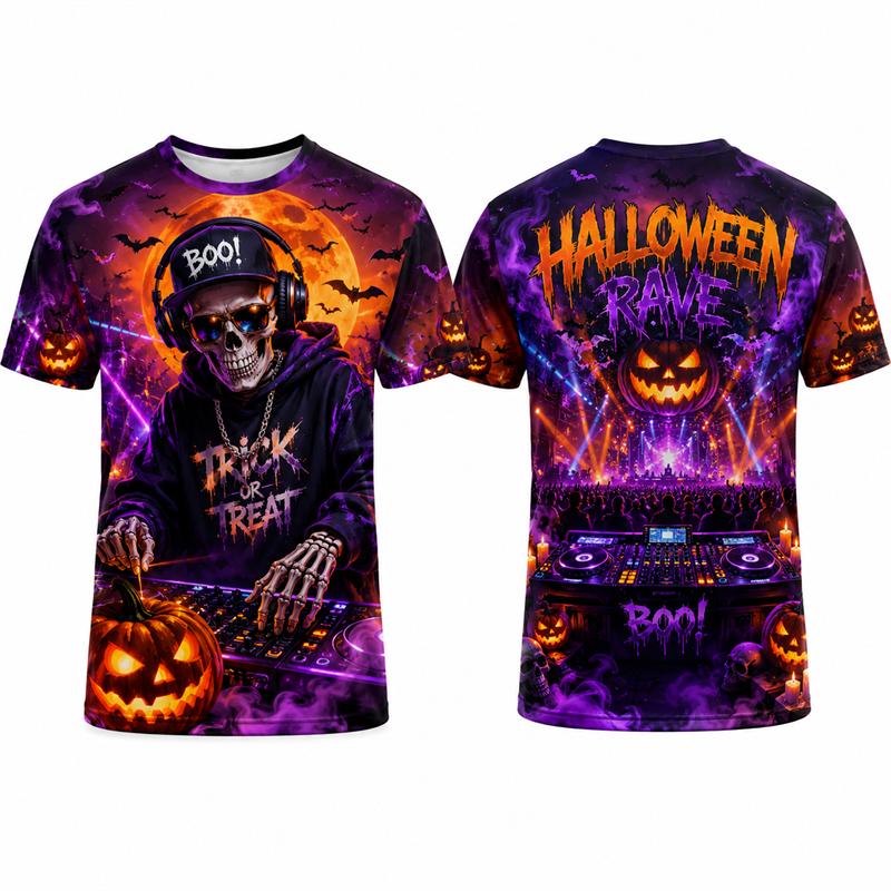 Halloween Pumpkin Graphic T-shirt Men 3D Print Short Sleeve Funny T-shirt Fashionable Comfortable Loose Casual Versatile Sports T-shirt