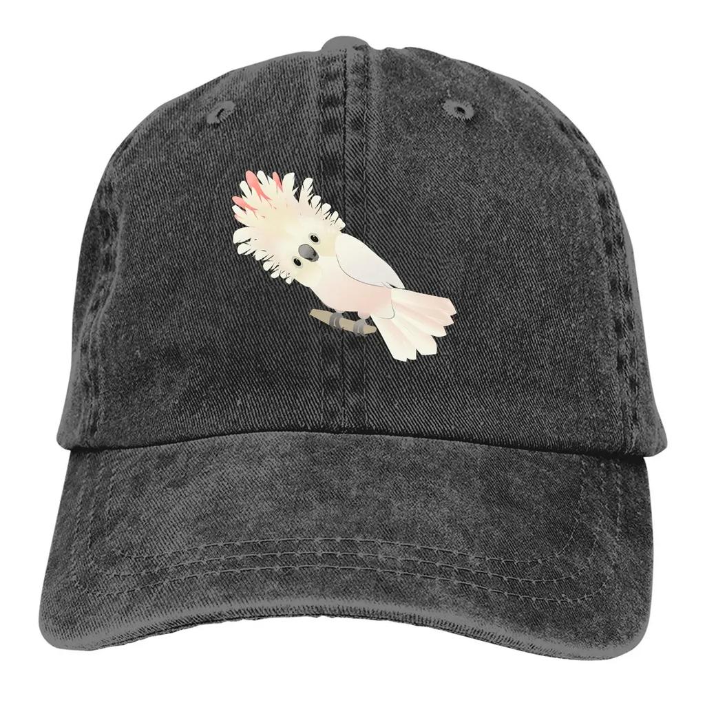 Pure Color Dad Hats Salmon Crested Cockatoo Women's Hat Sun Visor Baseball Caps Parrot Birds Pet Peaked Cap