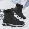 Men's Winter Snow Boots with Fleece and Warmth, High-top Cotton Boots with Integrated Fur, Anti-slip and Cold-proof Features