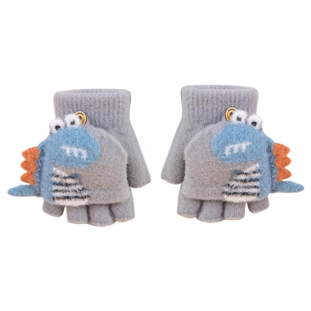 Kingsiely Baby Cute Dinosaur Mittens with Smartphone Perfect for Commuting to and Outdoor Ages Gloves, Kids' Gloves, Design, Five-Finger Mittens,