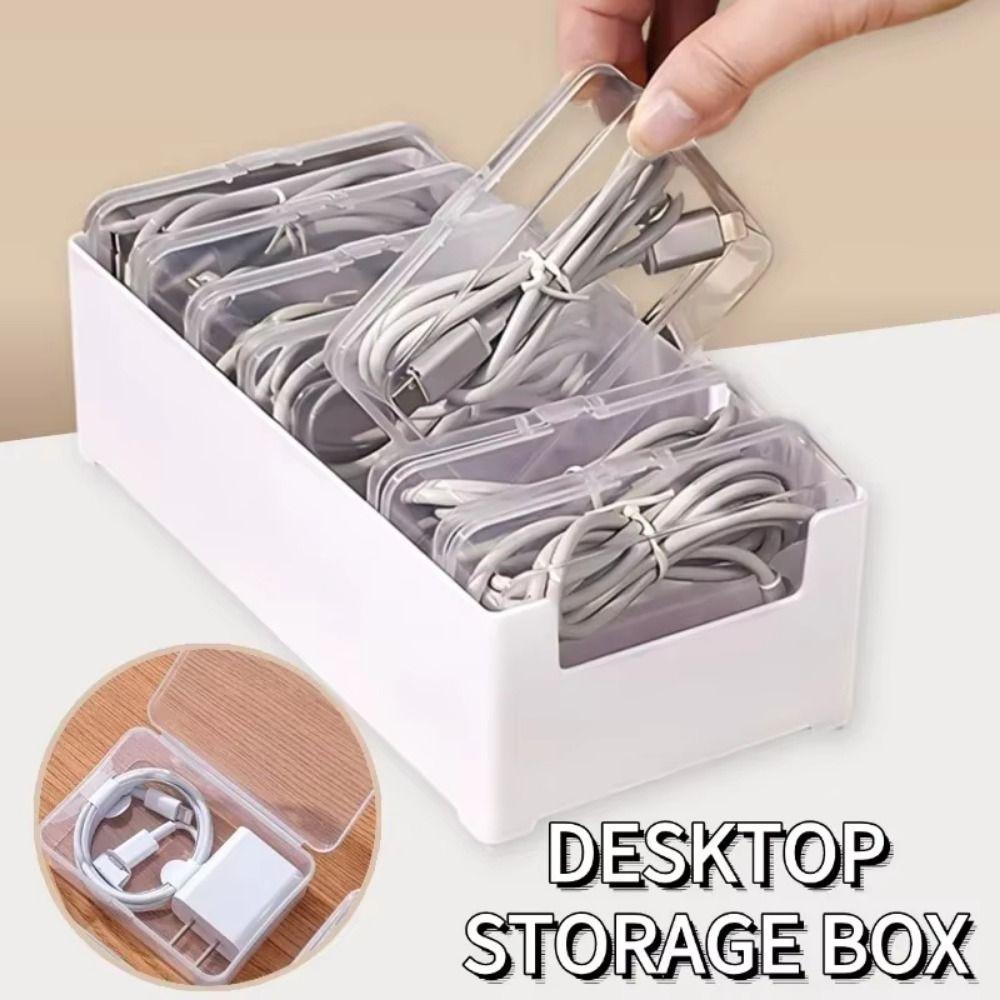 Durable Cable Organizer Box Clear Desktop Cable Organizer Desktop Organization
