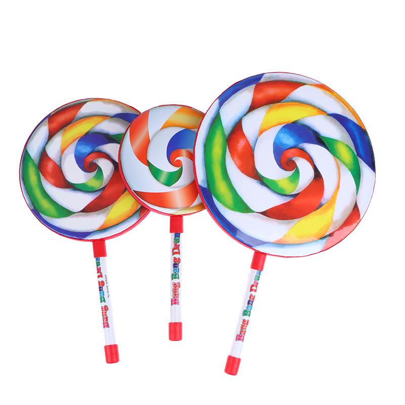 6 Zoll 8 Zoll 10 Zoll Lutscher Handtrommel Schlaginstrumente Bunte Tanz Requisiten Säuglings Musikspielzeug Lehrmittel