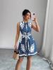 2025 European & American Women's Summer Print Dress Set with Slimming Design