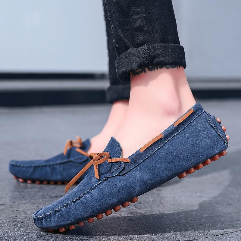 Fashion Mens Casual Shoes Suede Loafers ClassicShoes Soft Driving Flats Luxury Moccasins Hot Slip on Men Shoes Plus Size Bean Bean