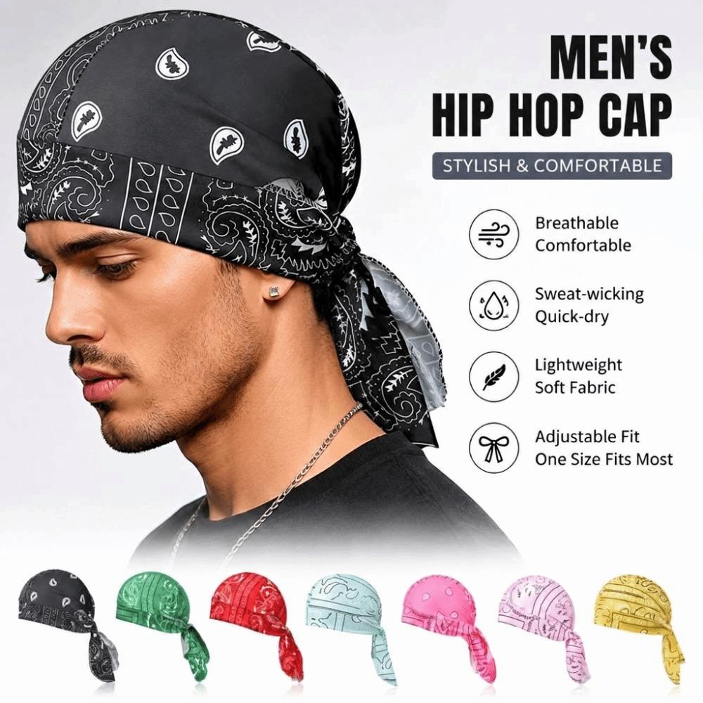 Cashew Print Cycling Headscarf Breathable Men's Pirate Hat Paisley Printed Headscarf For Men Women
