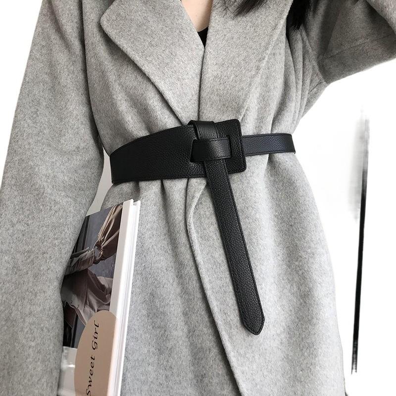 Versatile Ins Wide Waist Belt For Women In Black Brown Beige Gray Suitable For Stylish Fall Outfits