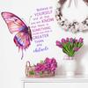 Crystal Butterflies and Motivational Quotes Wall Decoration Stickers for Home Background Beautification