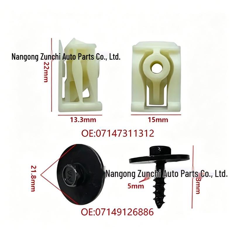 M6 Car Body Clip Nut & Bolt Kit for Bumper & Fender Fastening