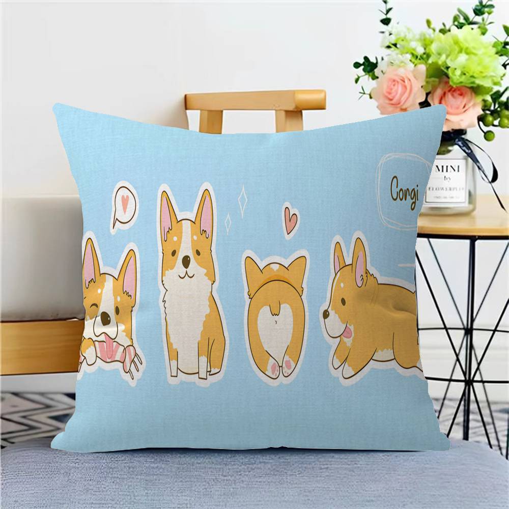 

Corgi Stitch Lucky Dragon Pillow Cover Sofa Cushion Cover Home Room Decoration Children Gift 12x12Inch