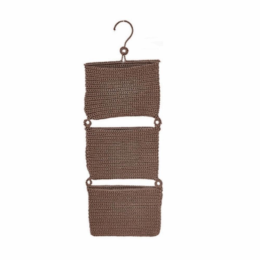 

Handwoven Wall Mounted Storage Basket Washable Hanging Storage Bag Sundry Storage Bag Magazines коричневий