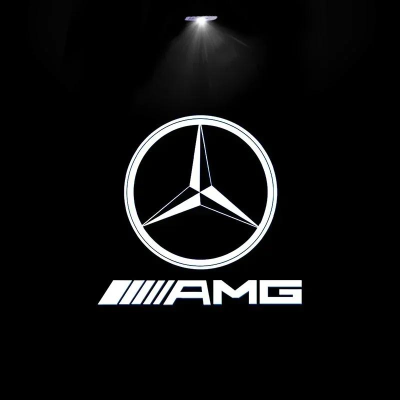 2 Adet Araba Kapı Karşılama Lambası Led HD Projektör Lambası Nezaket Lambaları Mercedes Benz A C E Sınıfı GLE GLB GLC W205 W212 W213 X253 İçin