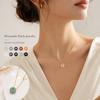 Natural Crystal Donut Pendant Necklace Multi Gemstone Circle Jewelry for Women Daily Wear Gift