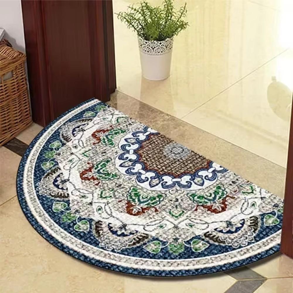 Entryway Mandala Half Round Rug Bohemian Style Non Slip Easy Clean Entry Floor Mat Home Decorative Rugs