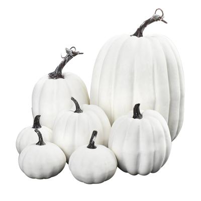 Artificial Assorted Pumpkins  Fake Artificial Maple Leaves Halloween 7pcs