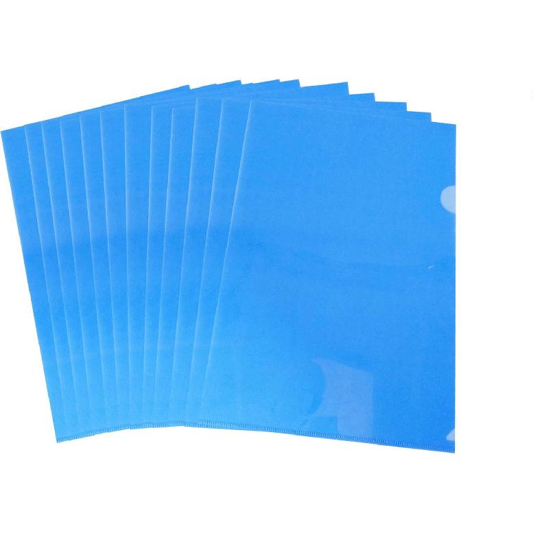 L-Type Plastic Folder Safe Project Pockets Transparent Clear Document Folder 12pcs for A4 paperPlastic Paper Jacket Sleeves In Assorted Project