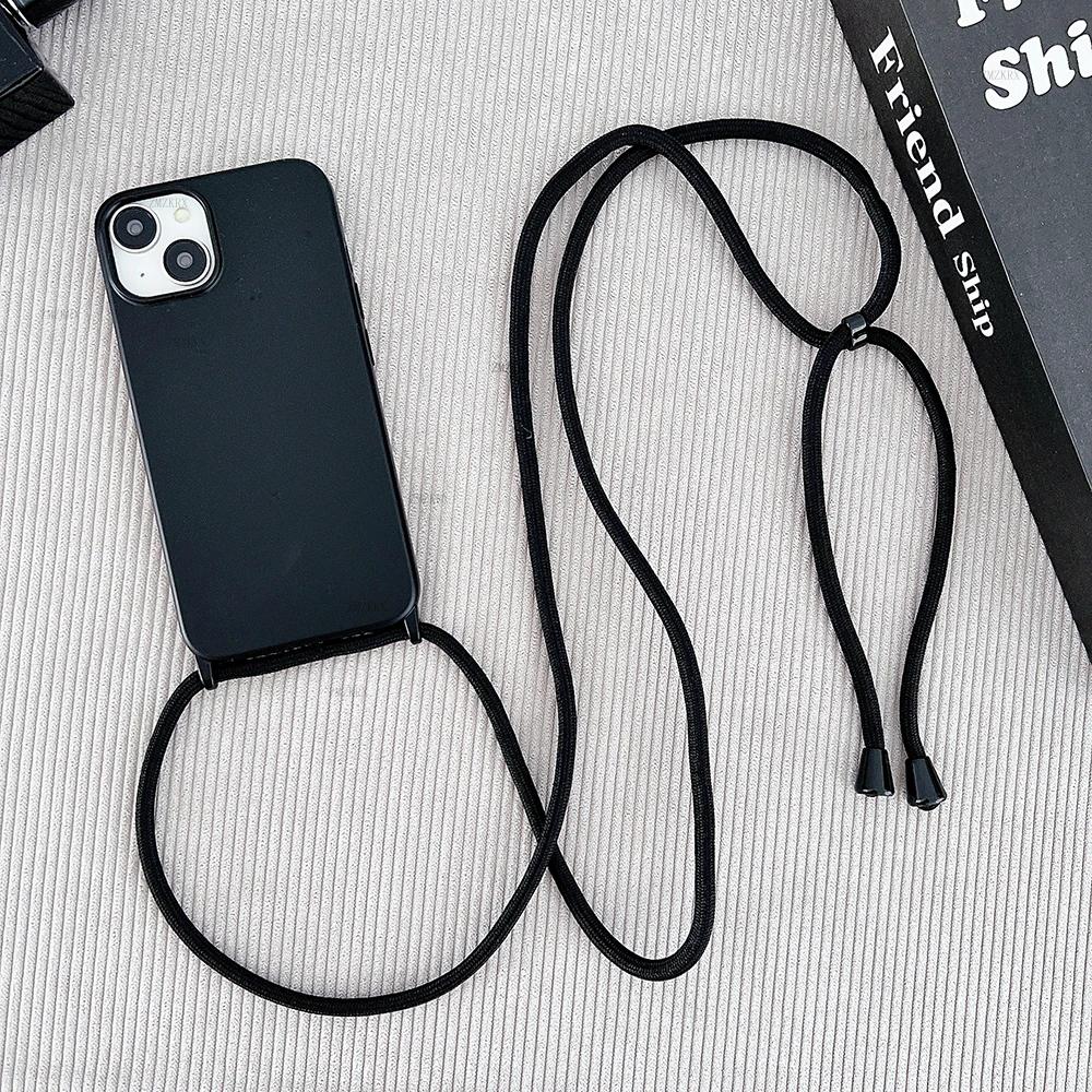 Crossbody Lanyard Cord Liquid Silicone Case For iPhone 16 Plus 11 12 Mini 17 15 14 13 Pro Max 17 Air Necklace Strap Soft Cover