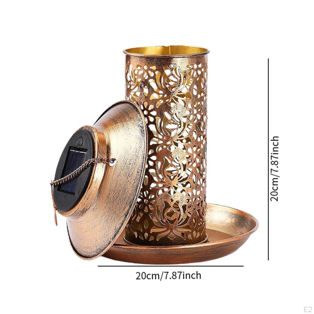 Hanging Lantern Solar Bird Feeder Multifunction Chewproof Birdfeeder Cage Decoration for Outside