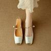 High-end embroidery pattern bag head rear empty sandals spring light luxury thick heel women's shoes