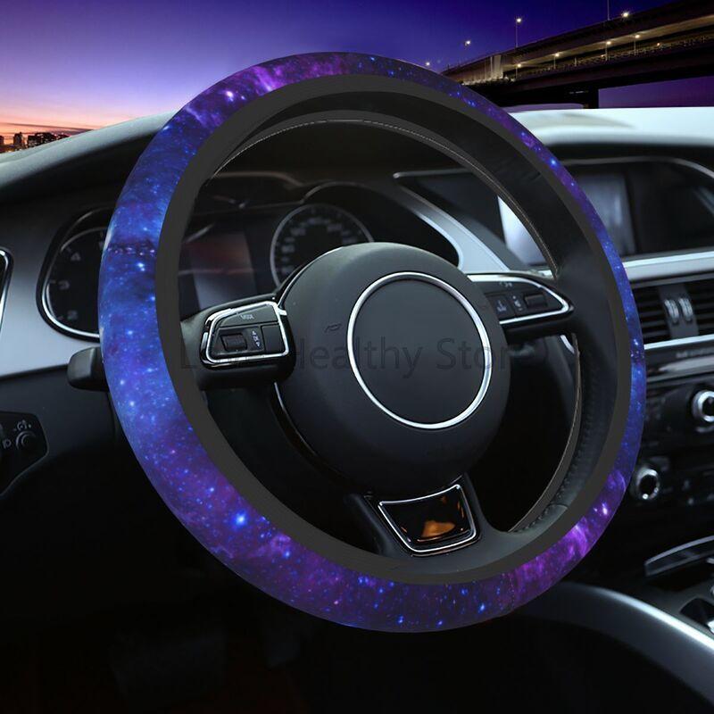 Purple Blue Galaxy Car Steering Wheel Cover Universal 15 Inches Anti Slip Steering Wheel Protector for Car Auto SUV Sedan