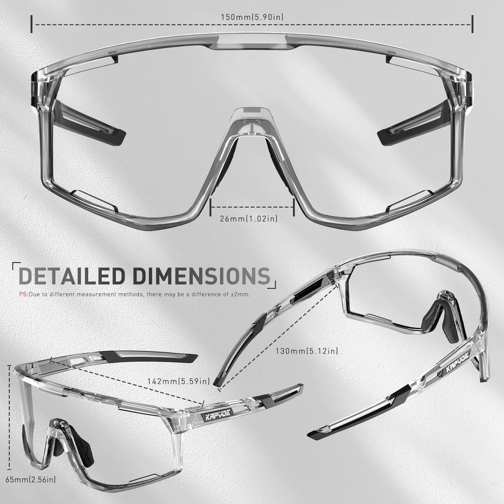 Kapvoe Photochromic Cycling Glasses Sunglasses for Men's Cycle Sun Glasses MTB UV400 Goggles Woman Road Bike Bicycle Eyewear