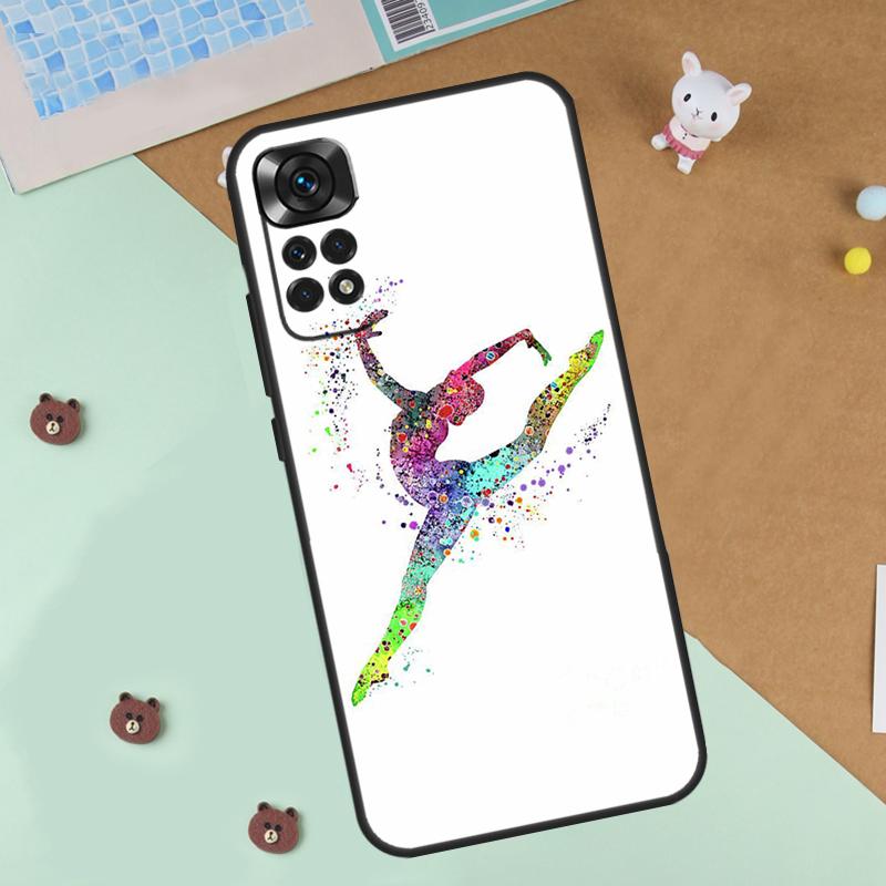 Gymnastics Oil Painting Case For Xiaomi Redmi 14C 10C 12C 13C Cover For Redmi Note 13 Pro 14 9 10 11 12 10S 11S 12S