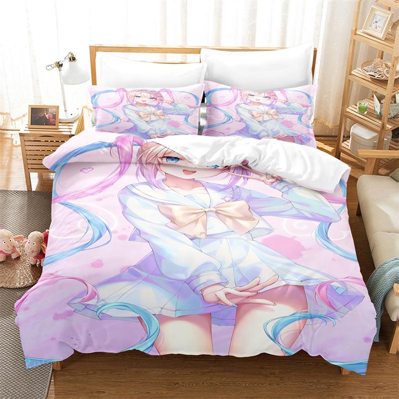 Cartoon Cute Girl Bedding Set Duvet Cover Set Lovers Bedding Kids Luxury King Size Comforter Bedding Sets Queen Duvet Cover Set