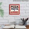 2D Flat, 1pc Vintage Metal Aluminum Sign, Italian Cuisine Decor, Pizza Pasta & Amore Theme, Wall Hanging Plaque for Restaurant, Kitchen, Cafe, Home