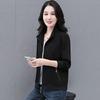 Women's Short Jacket Stand Collar Zip Up Cardigan Long Sleeve Casual Plus Size Outerwear For Spring Autumn