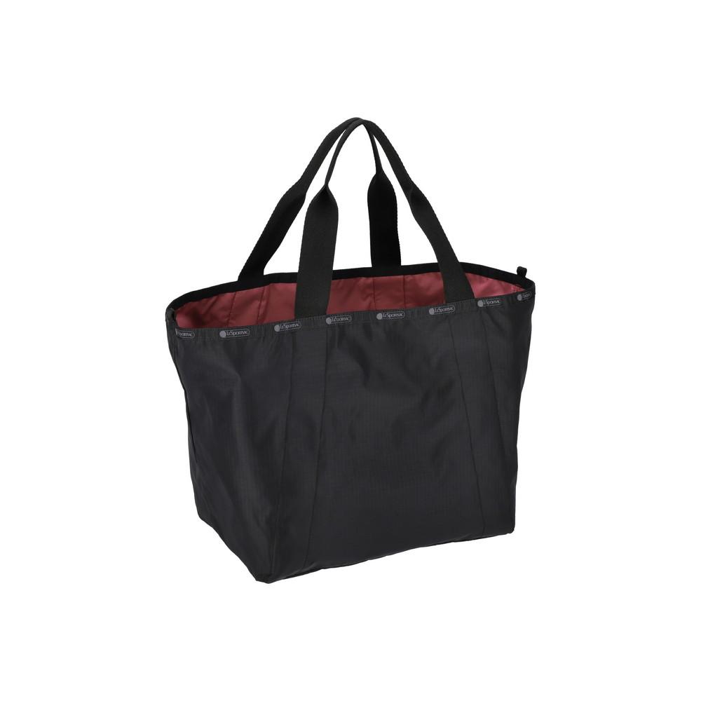 Lesportsac Two-Way Black/Mauve E/W Reversible Pocket Tote Bag [1043.Lb47]