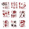 PVC Scary Footprint Decals Halloween Horror Stickers, with Spooky Handprints Footprints Printed, Self-adhesive Skeleton Wall Art Decals, for Party And
