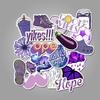 50 Purple Cartoon Graffiti Stickers for Suitcase, Water Bottle, Skateboard, Refrigerator - Waterproof and Mixable Decals