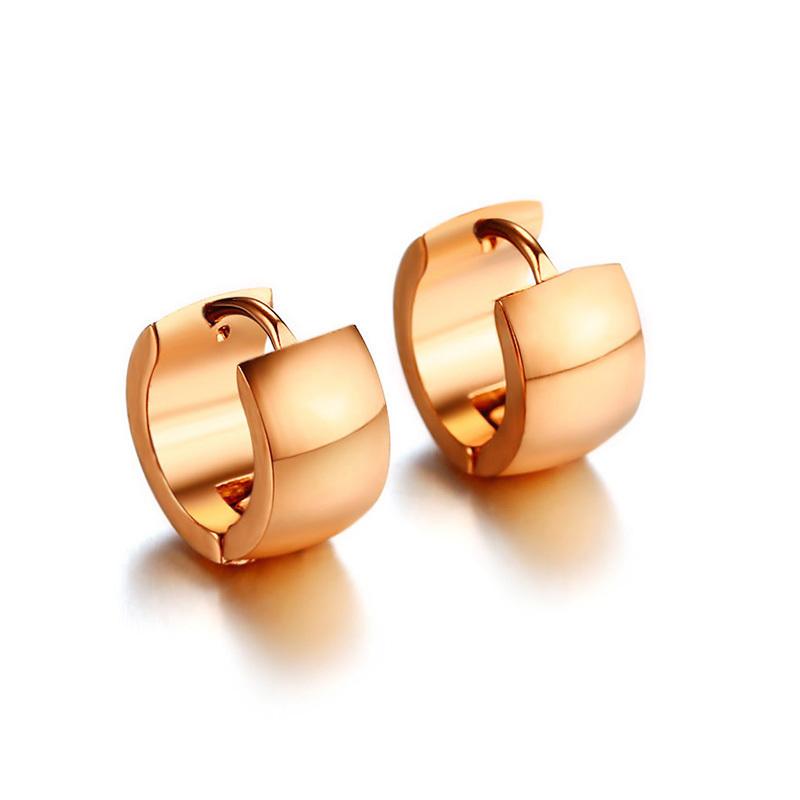 Minimalist Hoop Earrings for Women,Small Simple Glossy Stainless Steel Circle Earrings,Lady Chic Casual Round Street Ear Jewelry