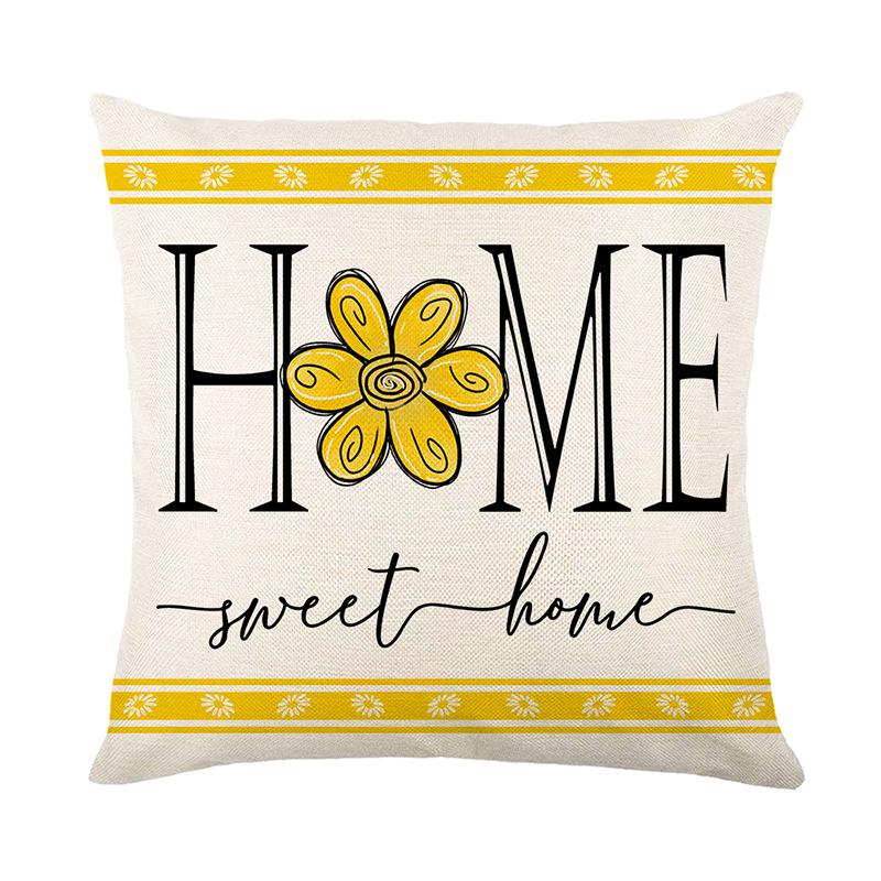 

New Fresh Daisy Pillowcase Polyester Printed Holiday Home Living Room Sofa Cushion Cover Cushion Cover 45 * 45Cm (without pillow core)